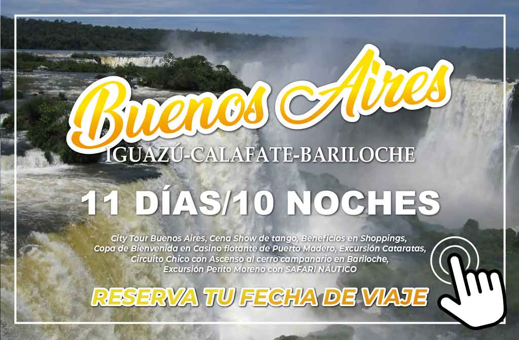 Buenos Aires, Iguazú, Bariloche, Calafate 11 Días 10 Noches - Paipa Tours