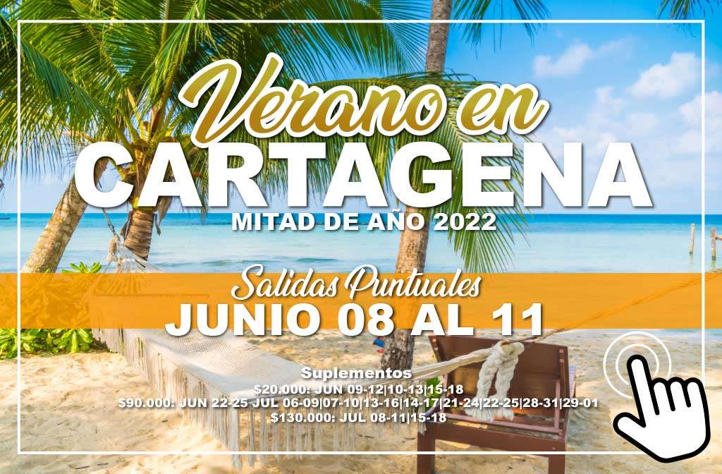 Verano en Cartagena Mitad de Año Junio 8 al 11 - Paipa Tours